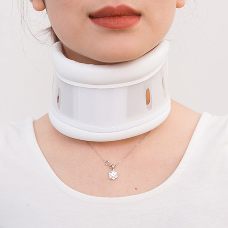 Size L White Adjustable Cervical Collar Neck Brace - Breathable Support for Pain Relief &amp; Posture