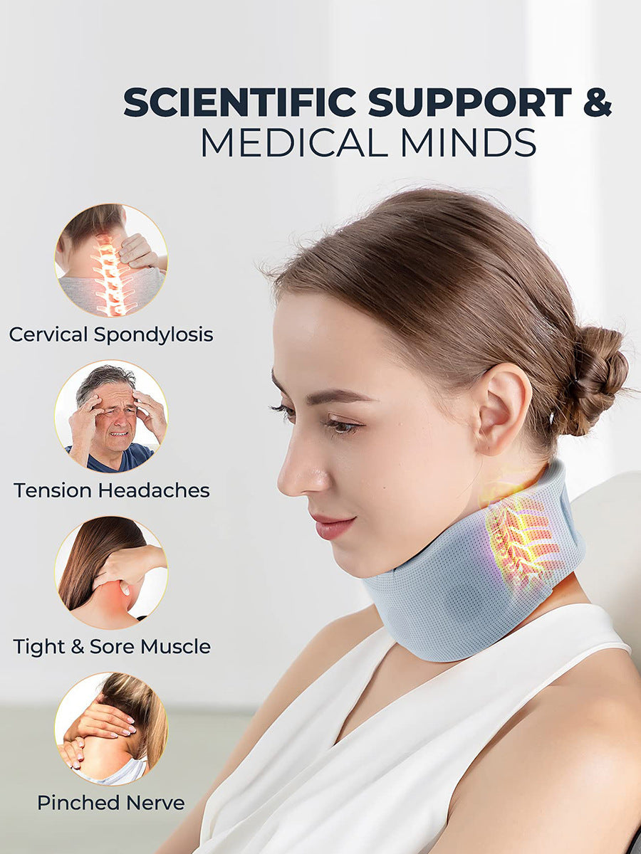 Size XL Light Green Ergonomic Neck Support Brace - Soft Cervical Collar for Posture Correction and Pain Relief