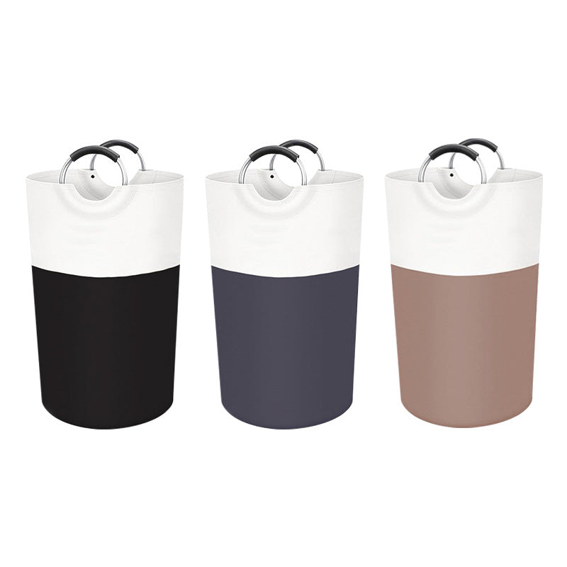 Black and White Large 90L Freestanding Laundry Hamper - Collapsible Clothes Basket with Aluminum Soft-Grip Handles