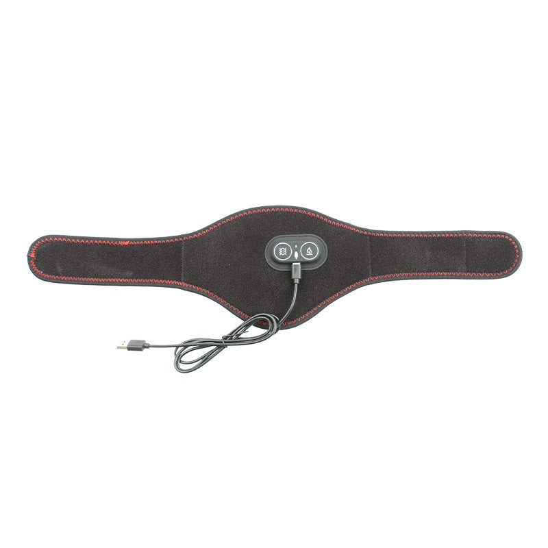 Black Heated Vibrating Neck Wrap - USB Powered Massager for Soothing Pain Relief with 3 Heat &amp; 3 Vibration Modes