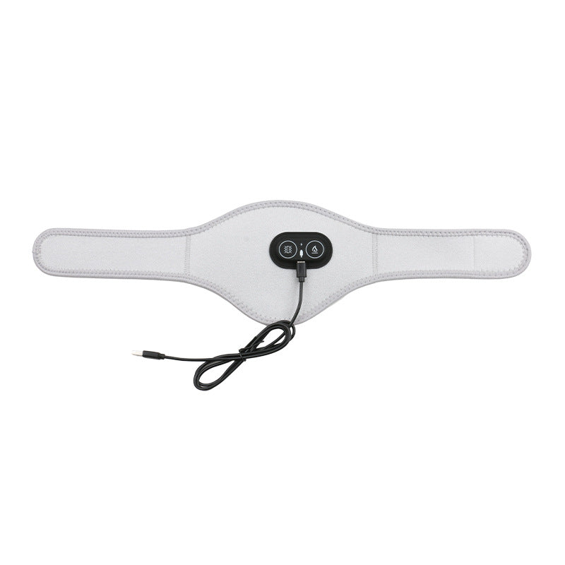 Light Grey Heated Vibrating Neck Wrap - USB Powered Massager for Soothing Pain Relief with 3 Heat &amp; 3 Vibration Modes