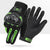 Size L Green and Black Protective Motorcycle Riding Gloves - Hard Knuckle Armour & Touchscreen Fingertips
