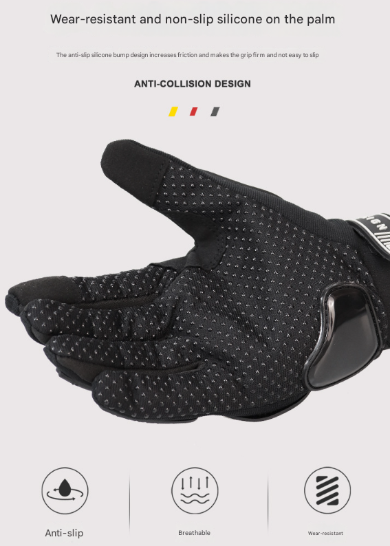 Size M Purple and Black Protective Motorcycle Riding Gloves - Hard Knuckle Armour & Touchscreen Fingertips