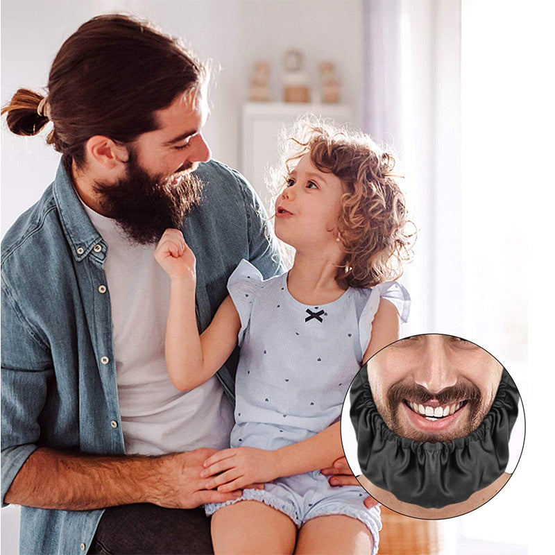5 Pcs Black Men's Reusable Beard Guard Bib - Protective Beard Cover for Eating and Sleeping - Black Beard Bonnet Apron