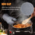 Grey 6-Piece Silicone Oven Mitts and Pot Holders Set - Extra Long Waterproof Heat Resistant Gloves with Non-Slip Grip for Kitchen Baking BBQ