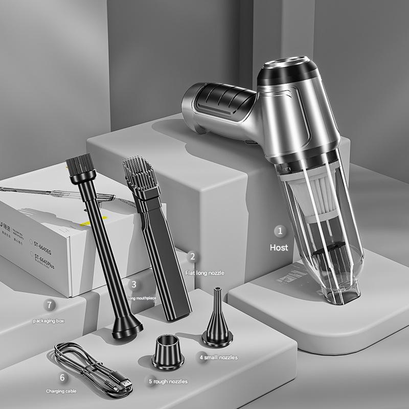 Black Powerful 3-in-1 Cordless Handheld Vacuum Cleaner - 12000Pa Suction & Air Duster Blower for Car Home & Office