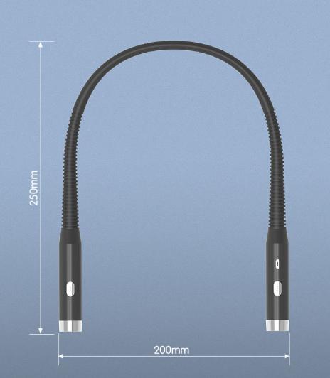 Black Hands-Free LED Neck Reading Light - USB Rechargeable with 3 Color & Brightness Modes, Flexible Gooseneck for Books, Crafts & Knitting