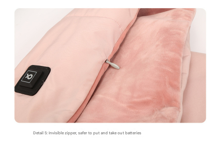 Pink USB Electric Heated Scarf - Portable Puffer Neck Warmer with 3-Level Heat Control for Winter