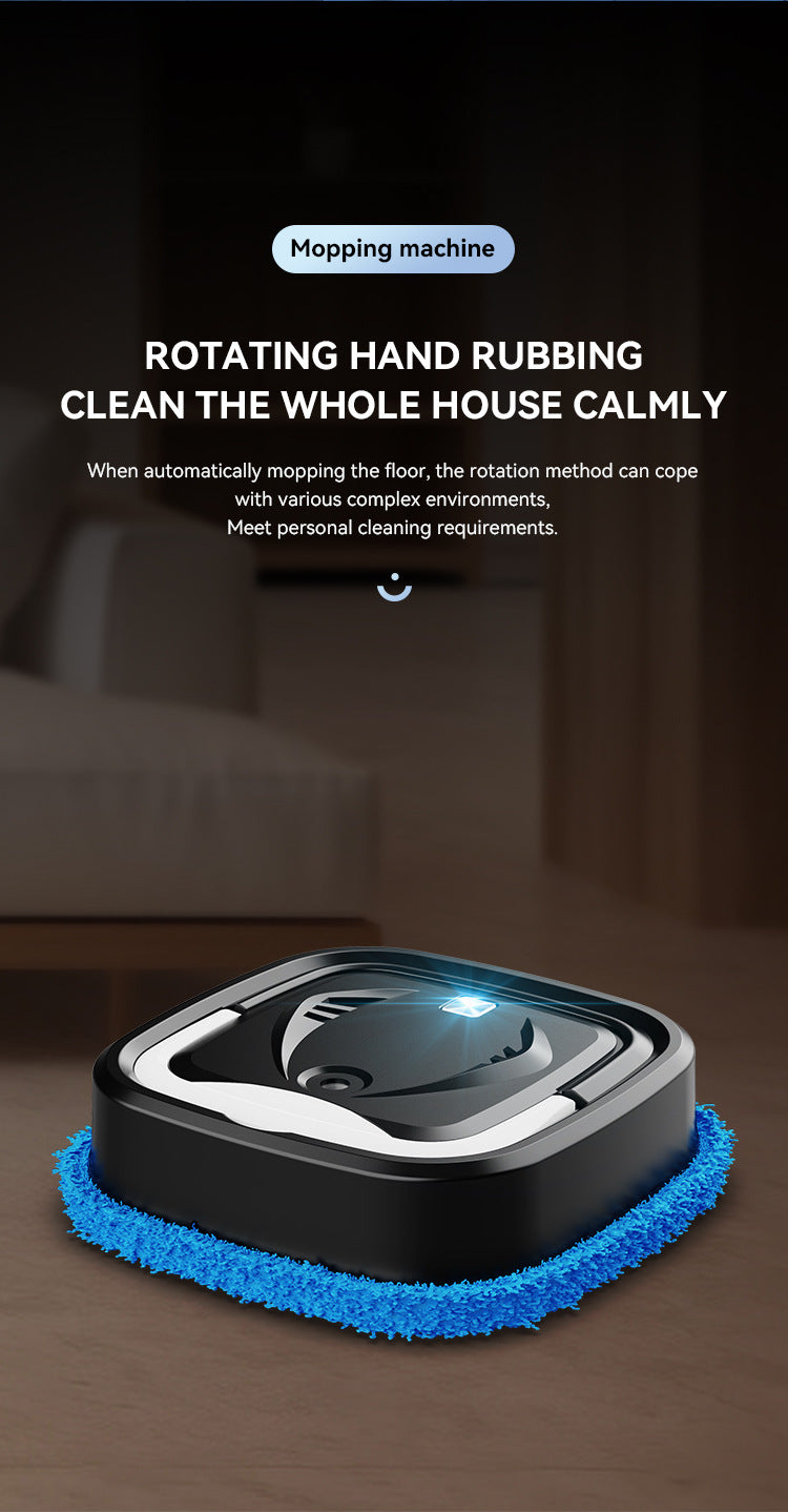 White Smart Robotic Floor Mop with Humidifier Spray - Ultra-Slim Automatic Wet & Dry Floor Cleaner