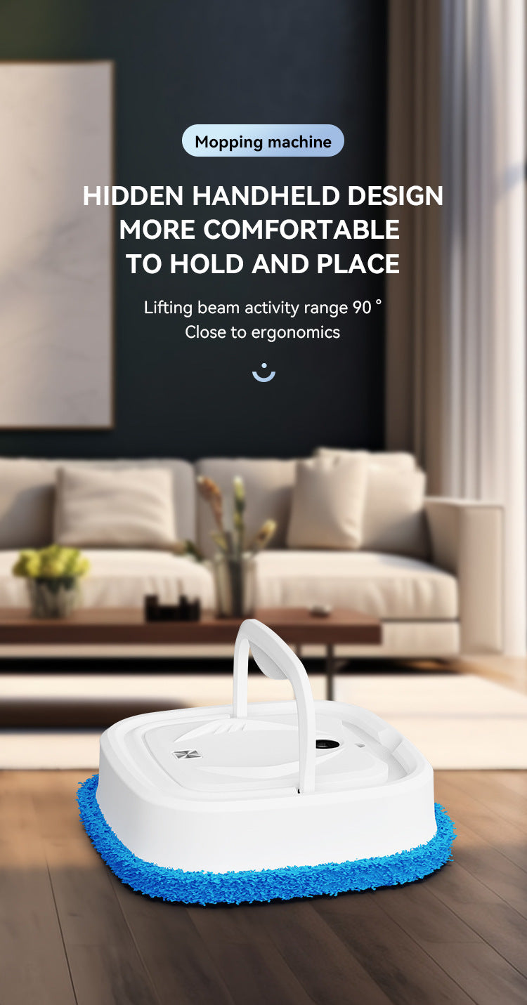 White Smart Robotic Floor Mop with Humidifier Spray - Ultra-Slim Automatic Wet & Dry Floor Cleaner