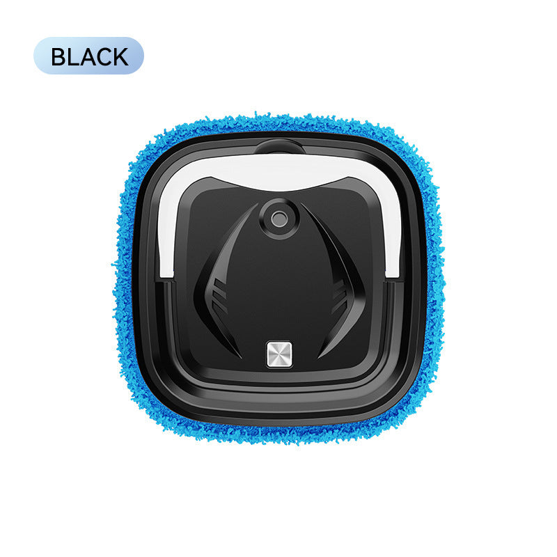 Black Smart Robotic Floor Mop with Humidifier Spray - Ultra-Slim Automatic Wet &amp; Dry Floor Cleaner