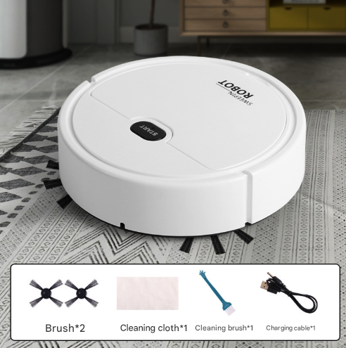 White 3-in-1 Smart Robot Vacuum Cleaner - Automatic Sweeping, Mopping &amp; Suction for Hard Floors &amp; Pet Hair