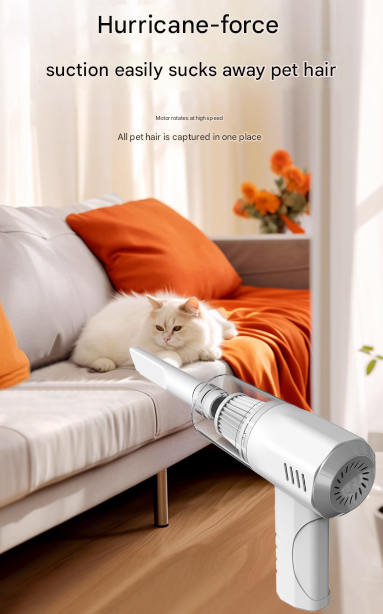 White 2-in-1 Cordless Handheld Vacuum and Air Blower - Portable & Lightweight Cleaner for Car, Home, and Pet Hair