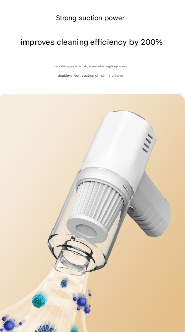 White 2-in-1 Cordless Handheld Vacuum and Air Blower - Portable & Lightweight Cleaner for Car, Home, and Pet Hair