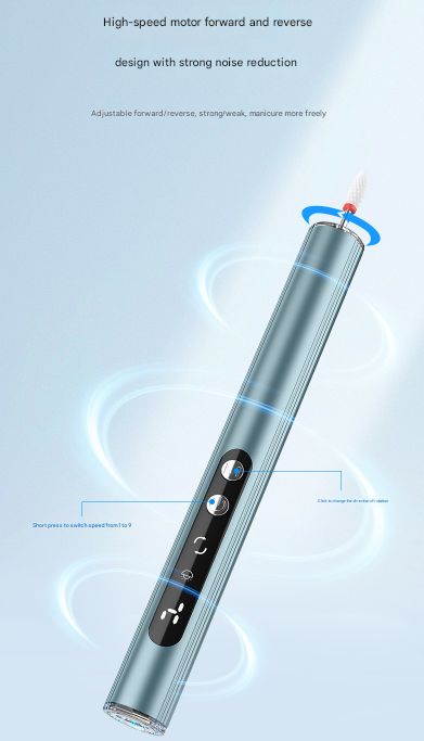 Pink Rechargeable Electric Nail Drill Pen with UV Curing Lamp - Professional All-in-One Manicure Pedicure Kit for Polishing & Gel Removal