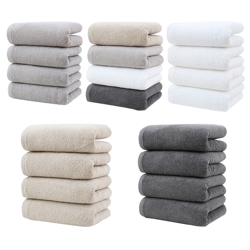 Khaki Plush Cotton Hand Towel Set (4-Pack) - Ultra Soft, Absorbent & Quick-Drying Face Towels for Bathroom