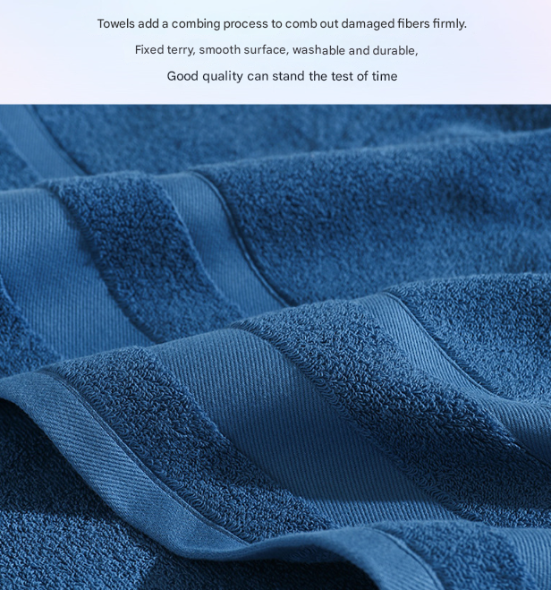 Blue Premium 3-Piece 100% Cotton Towel Set - Ultra Soft, Absorbent & Quick-Dry for Bathroom