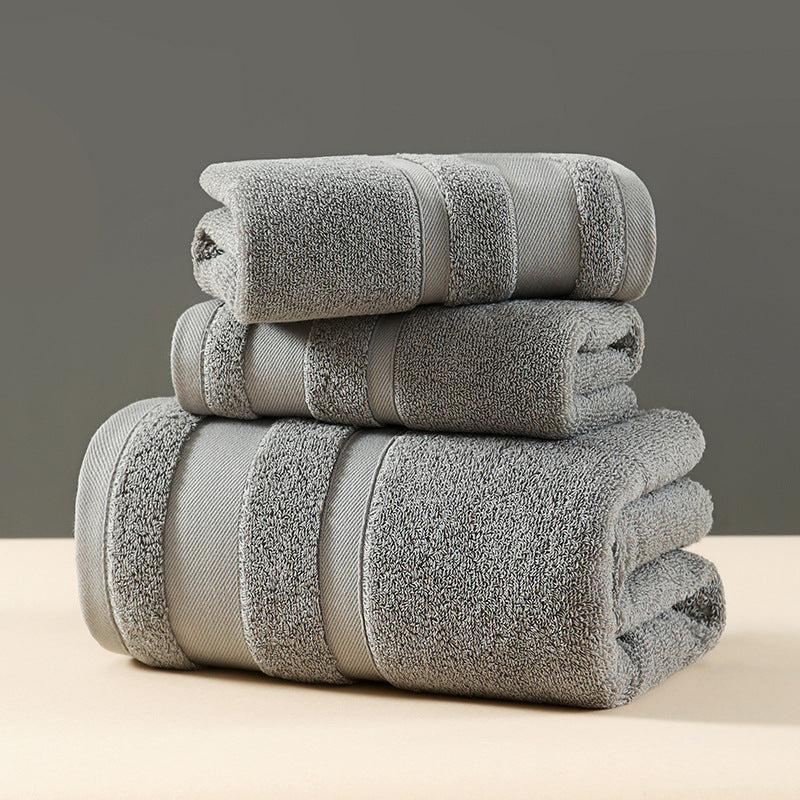 Grey Premium 3-Piece 100% Cotton Towel Set - Ultra Soft, Absorbent &amp; Quick-Dry for Bathroom