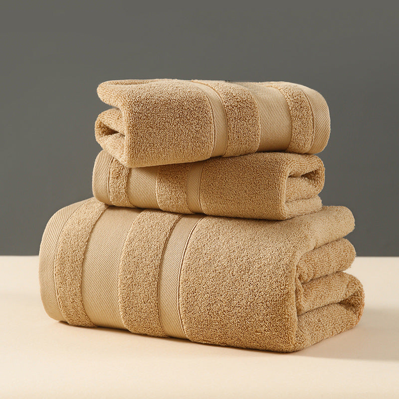 Brown Premium 3-Piece 100% Cotton Towel Set - Ultra Soft, Absorbent &amp; Quick-Dry for Bathroom