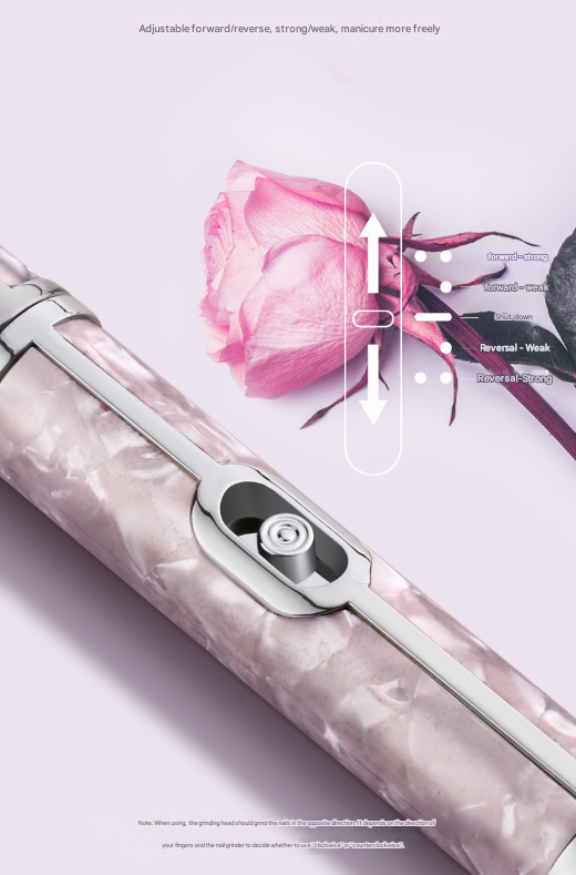 Grey Cordless Electric Nail Drill Pen - Professional Rechargeable Manicure & Pedicure Kit