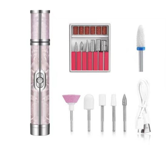 Pink Cordless Electric Nail Drill Pen - Professional Rechargeable Manicure &amp; Pedicure Kit