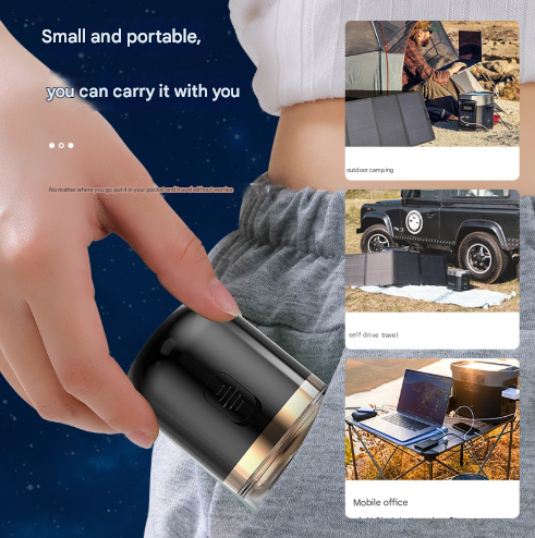 White Portable Mini Electric Shaver for Men - USB Fast-Charge Travel Razor with Washable Head & Nose Trimmer Attachment