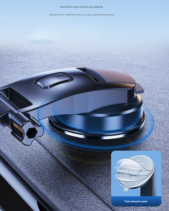 Black Universal Car Phone Mount Holder - 360° Rotation with Upgraded Suction Cup for Dashboard & Windscreen