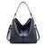 Blue Womens Soft PU Leather Hobo Bag - Large Casual Tote Handbag with Adjustable Crossbody Strap