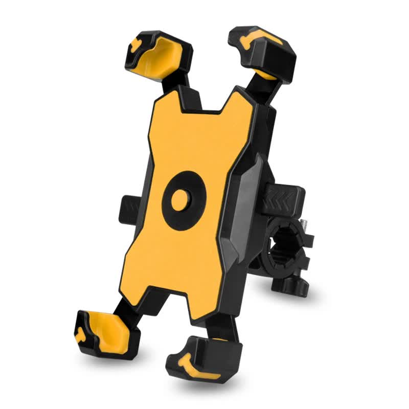 Yellow and Black Secure Grip Bike Phone Mount - Adjustable 360 Rotation Bicycle Handlebar Holder, Universal Cradle for MTB & Road Cycling