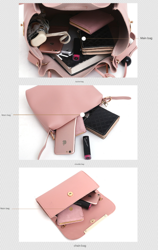 Brown Chic 3-Piece Women's Handbag Set - PU Leather Tote, Crossbody Bag & Clutch Purse