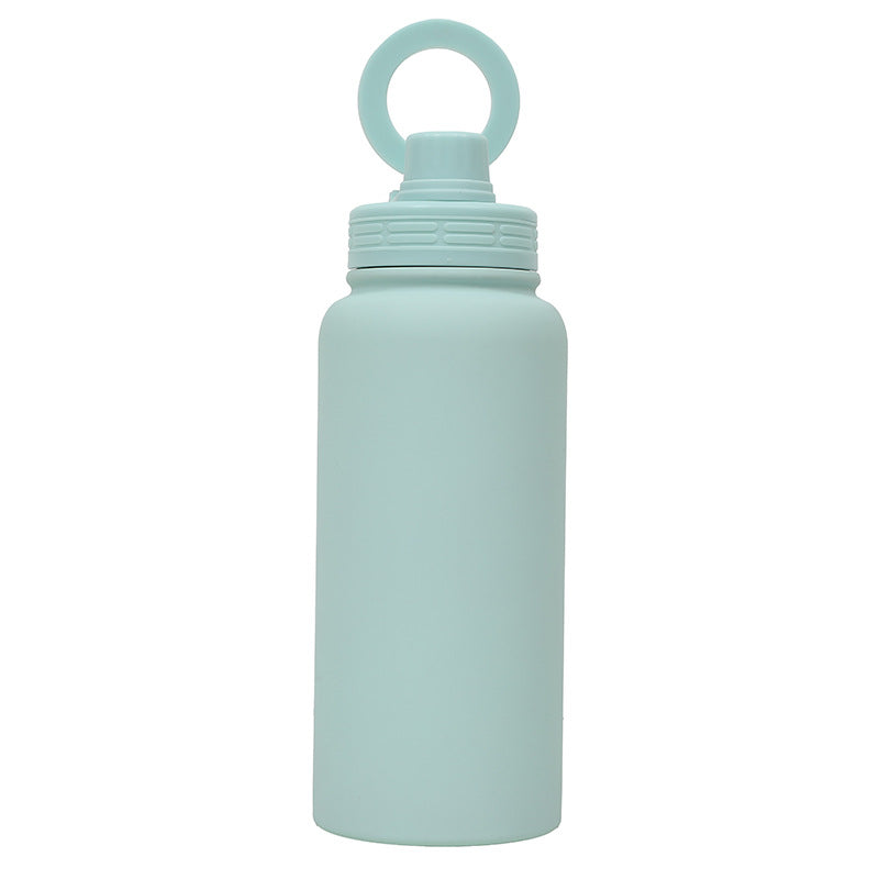 Light Green Premium 35oz Stainless Steel Insulated Sports Bottle with Magnetic Phone Holder Lid