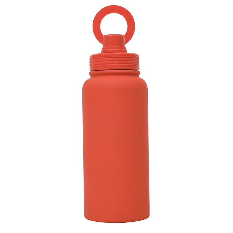 Orange Premium 35oz Stainless Steel Insulated Sports Bottle with Magnetic Phone Holder Lid