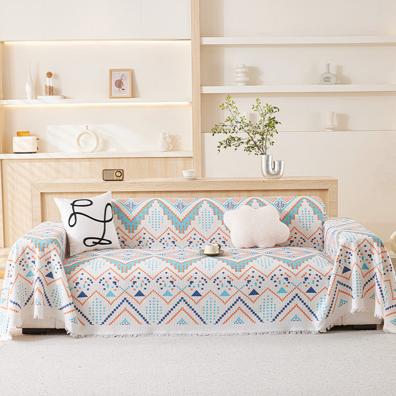 Nordic-Style Full-Cover Sofa Blanket - 180 x 230 cm Minimalist, Stain-Resistant, All-Season Two-Seater Sofa Protector