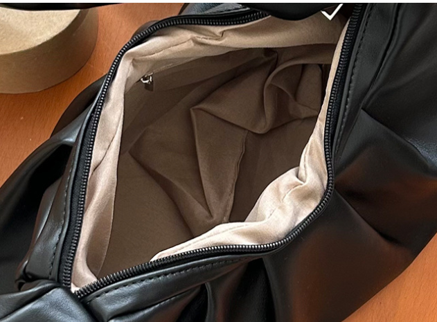 Light Brown Pleated Handheld Underarm Bag - Stylish & Spacious Tote for Everyday Use