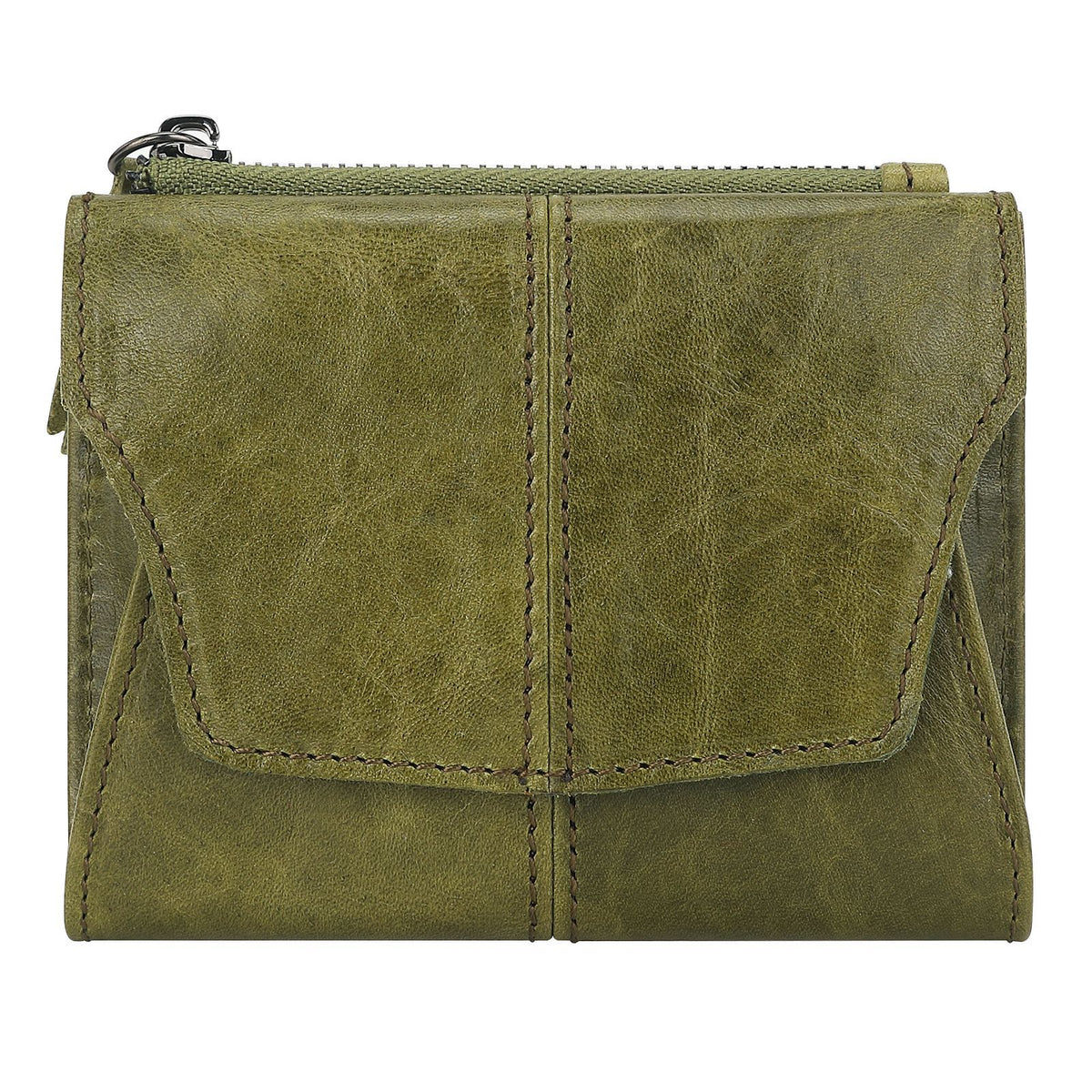 Green Genuine Leather Women's Wallet -C Multifunctional Coin &amp; Card Holder, Fashionable Card Box in Top-Grade Cowhide