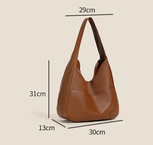 Red Retro PU Leather Tote Bag for Women - Casual Single Shoulder Crossbody Bag