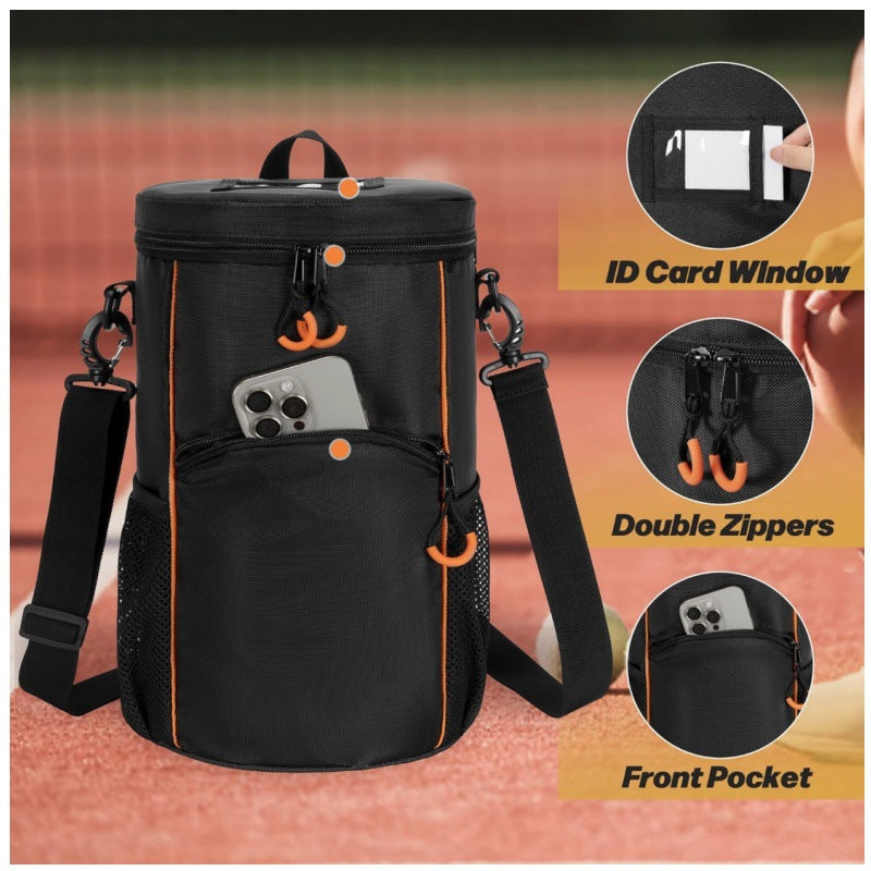 Versatile Tennis Baseball Lacrosse Bag with Multiple Pockets - Portable Black Design
