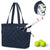 Navy Blue Large Quilted Tennis Tote Bag with Shoe Compartment - Waterproof Lightweight for Men and Women