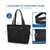 Black Large Quilted Tennis Tote Bag with Shoe Compartment - Waterproof Lightweight for Men and Women