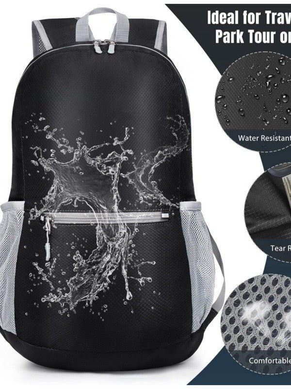 Pink Ultra-Light Foldable Outdoor Backpack - Portable Travel Hiking Bag