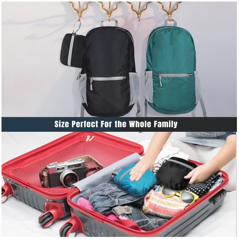 Pink Ultra-Light Foldable Outdoor Backpack - Portable Travel Hiking Bag