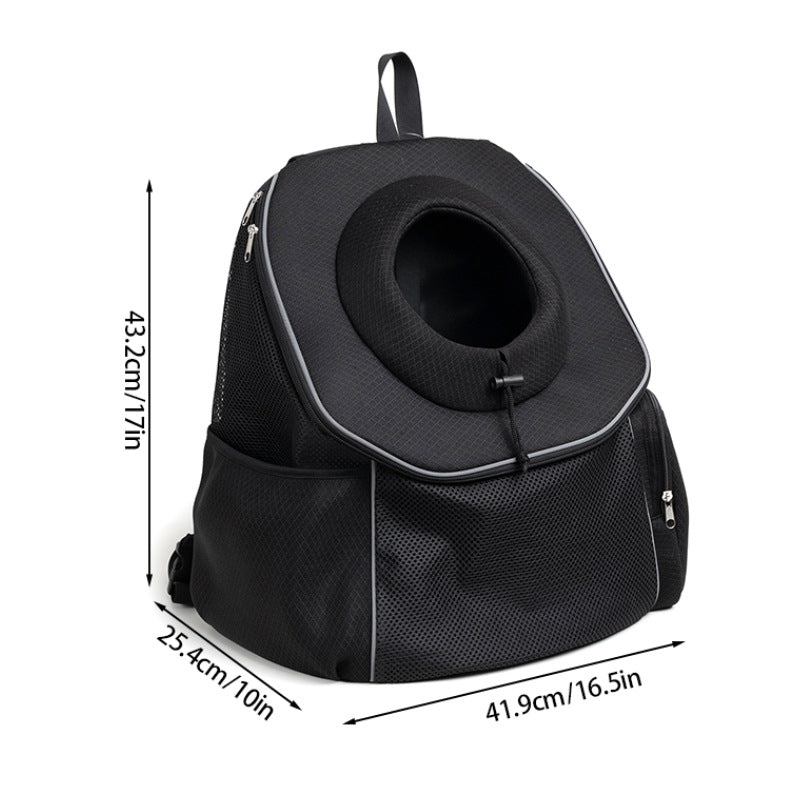 Ventilated Adjustable Pet Backpack - Carrier for Small to Medium Dogs and Large Cats, Purple