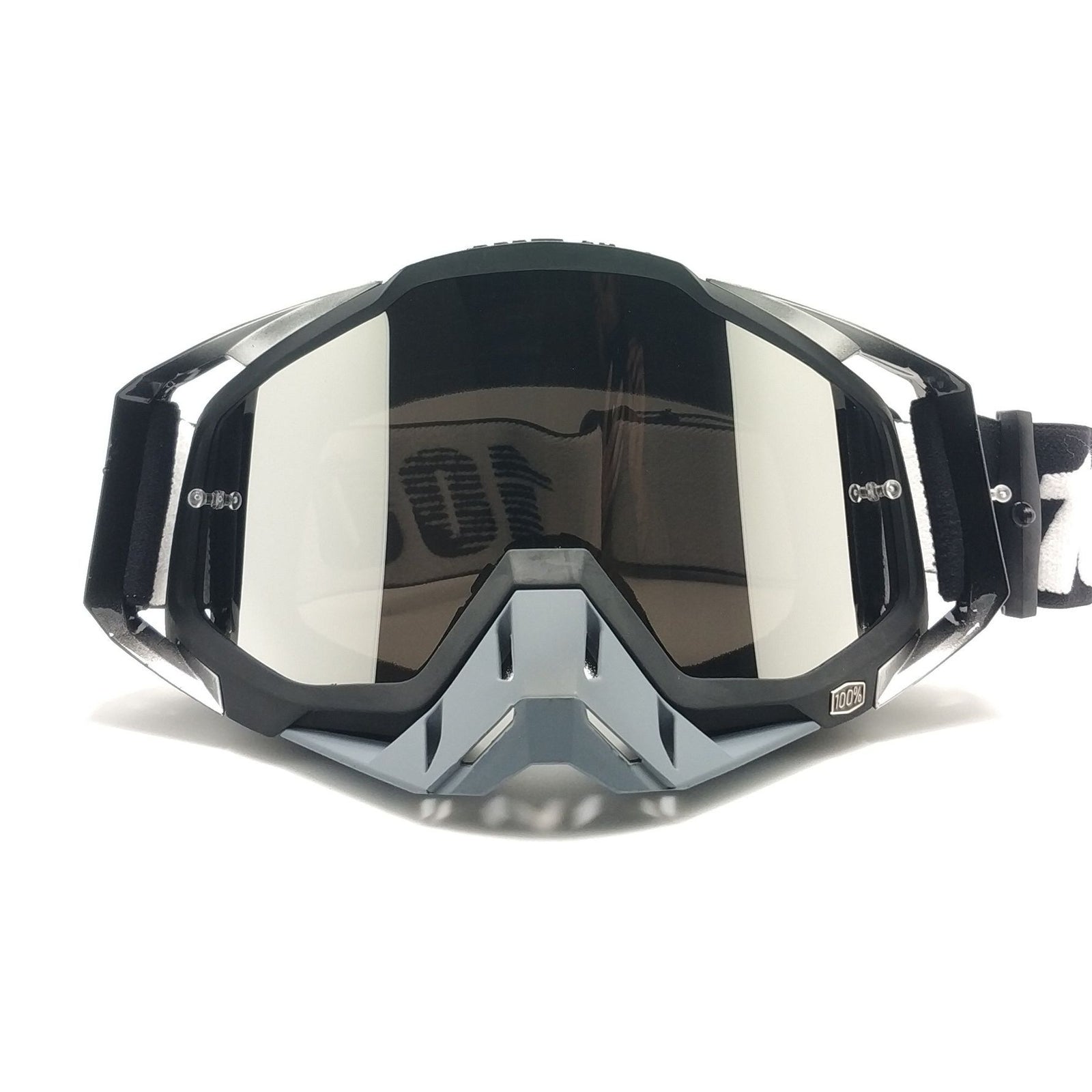 Grey Frame With Mercury Flakes Motocross Goggles - Durable Off-Road Motorcycle Riding Eye Protection with Lens