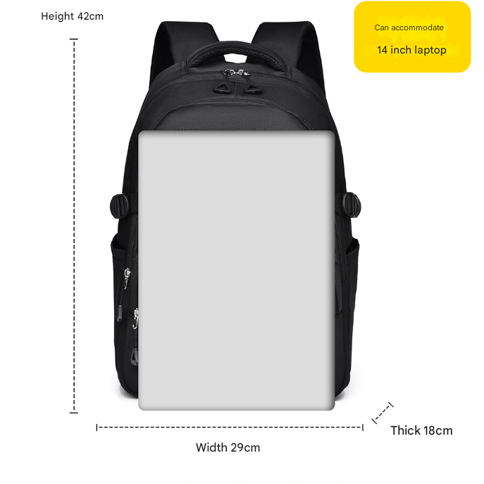 Grey Trendy Korean-Style Large-Capacity Backpack for Women - 14 Laptop Travel Bag"