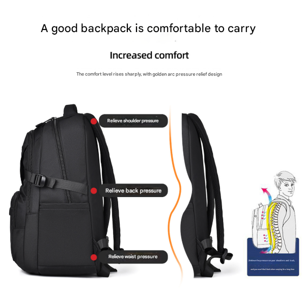 Grey Trendy Korean-Style Large-Capacity Backpack for Women - 14 Laptop Travel Bag"