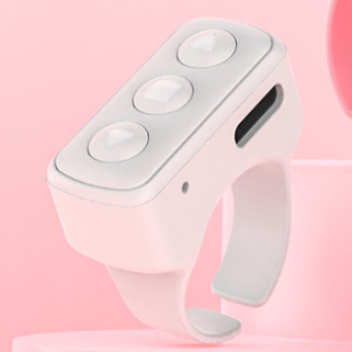 2-Piece White Bluetooth Video Controller - 3-Button Remote for TikTok and Page Scrolling