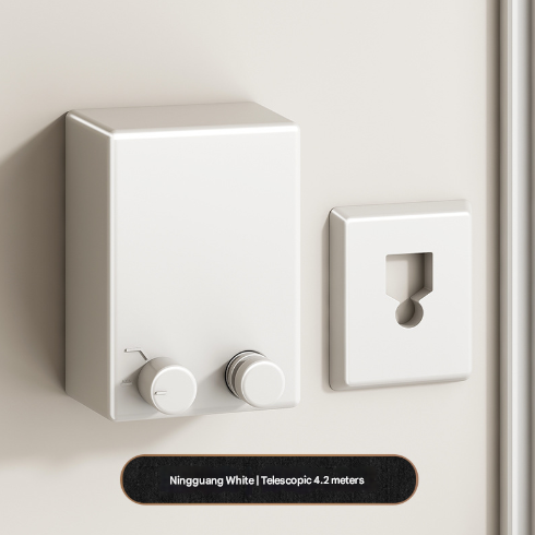 White Retractable Stainless Steel Clothesline - 4.2m Indoor and Outdoor Drying Solution