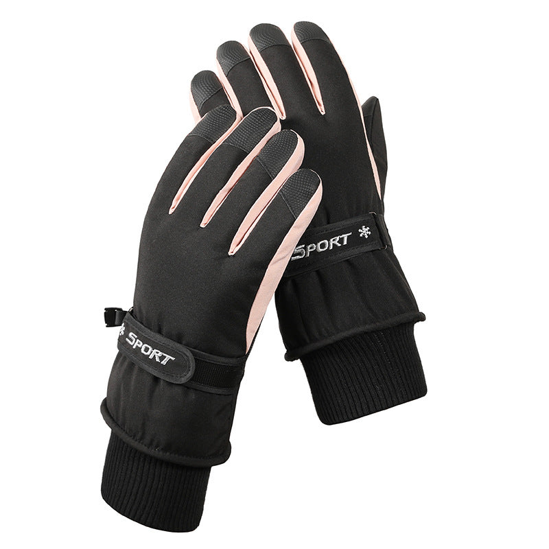 Women's Black Top-Rated Waterproof Touchscreen Ski Gloves - Fleece-Lined for Men &amp; Women