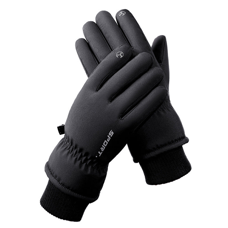 Men's Black Top-Rated Waterproof Touchscreen Ski Gloves - Fleece-Lined for Men &amp; Women