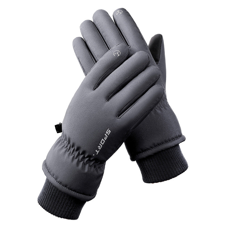 Men's Grey Top-Rated Waterproof Touchscreen Ski Gloves - Fleece-Lined for Men &amp; Women